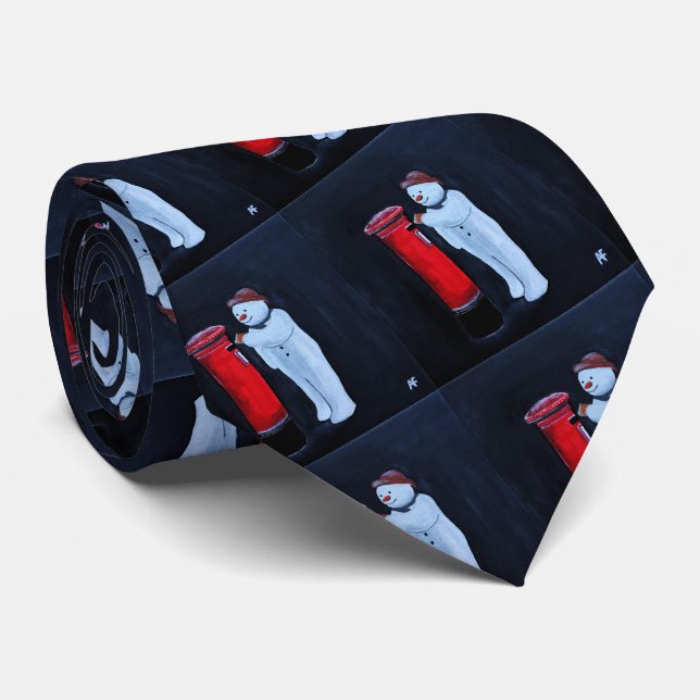 Snowman's Letter to Santa Painting by Alfred Fox Tie (Rolled)