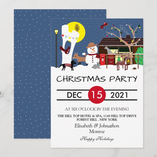Snowman's Party Happy Holidays Invitation (Front/Back)