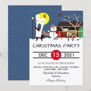 Snowman's Party Happy Holidays Invitation