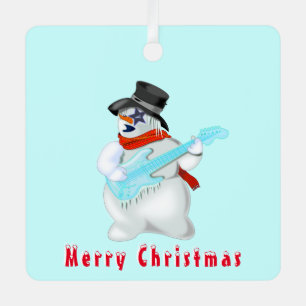 Snowmans Rock Merry Christmas Party Funny Metal Tree Decoration