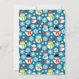Snowmans & Snowflakes Seamless Pattern Holiday Card