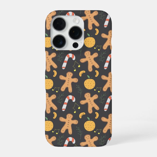 Snowmans & Snowflakes Seamless Pattern iPhone Case (Back)