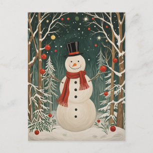 Snowman's Winter Dream Holiday Postcard