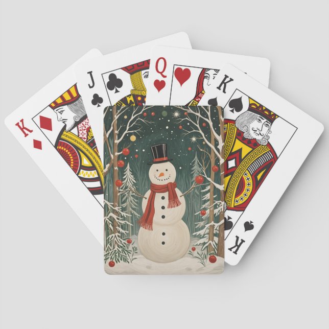 Snowman's Winter Dream Playing Cards (Back)
