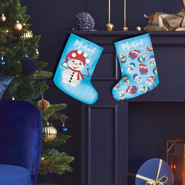 Snowman's Winter Wonderland Christmas Large Christmas Stocking (Creator Uploaded)