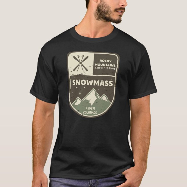 Snowmass Aspen Rocky Mountains Colorado T-Shirt (Front)