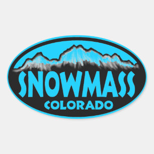 Snowmass Colorado blue oval stickers