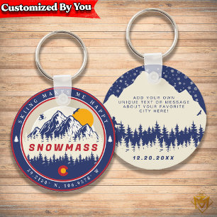 Snowmass Colorado Flag Mountain Ski Souvenir Key Ring