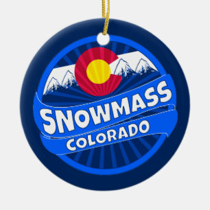 Snowmass Colorado mountain burst ornament