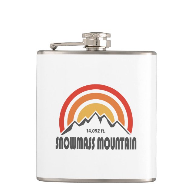 Snowmass Mountain Hip Flask (Front)