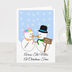 Snowmen Across The Miles Christmas Holiday Card