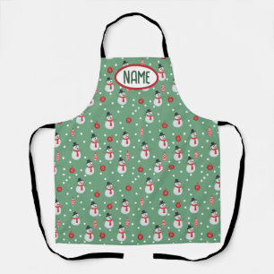 Snowmen and Christmas Ornaments Apron
