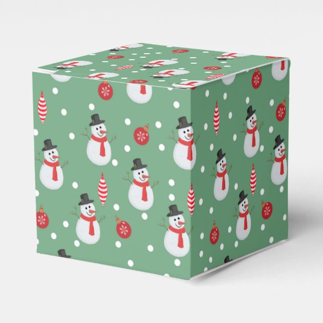 Snowmen and Christmas Ornaments Favour Box (Front Side)