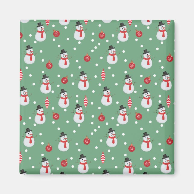 Snowmen and Christmas Ornaments Magnet (Front)