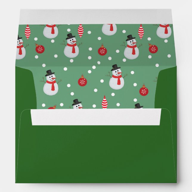 Snowmen and Ornaments Envelope (Back (Bottom))