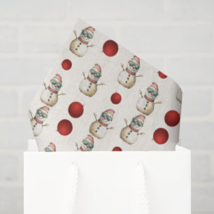 Snowmen and Ornaments Pattern Tissue Paper