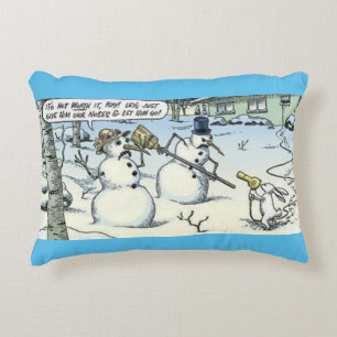 Snowmen and Rabbit Standoff Decorative Cushion