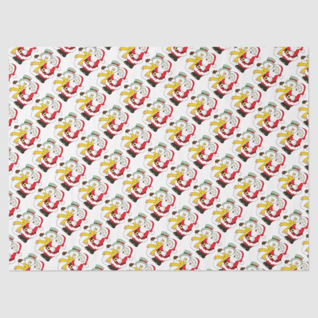 Snowmen and Santa Tissue Paper (Front)