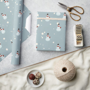 Snowmen and Snowflakes Wrapping Paper