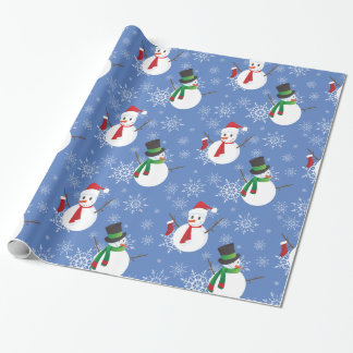 Snowmen and Snowflakes Wrapping Paper