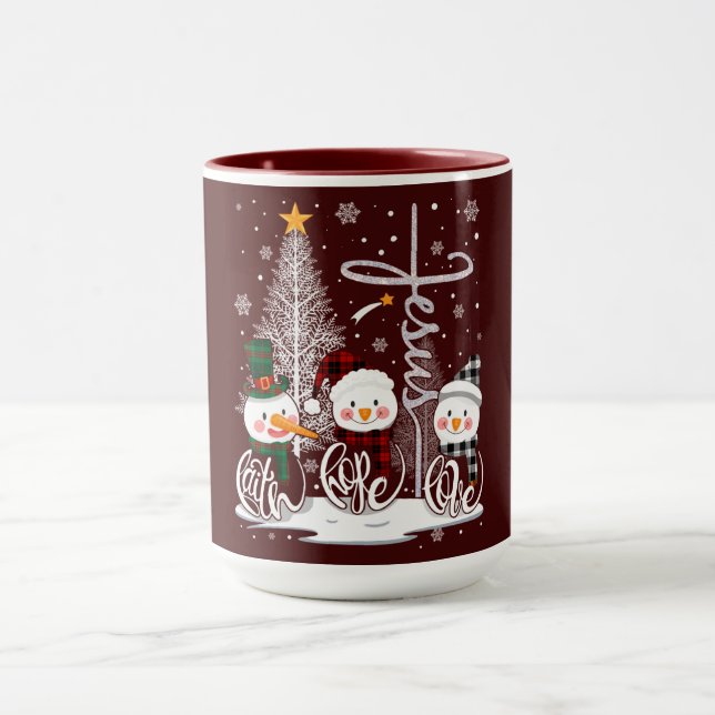 Snowmen and Tree of Light with the Name of Jesus Mug (Center)