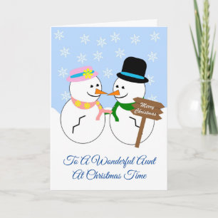 Snowmen Aunt Christmas Card