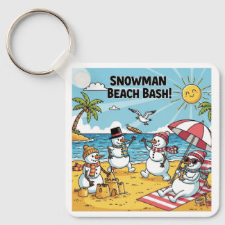Snowmen Beach Bash Key Ring