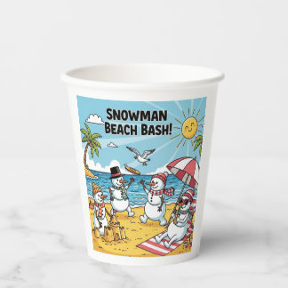 Snowmen Beach Bash Paper Cups