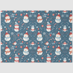 Snowmen Berries Candy Canes Christmas Tissue Paper