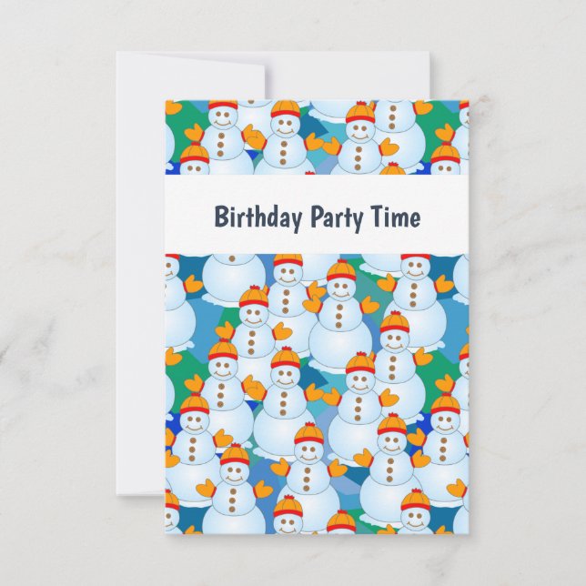 Snowmen Birthday Invitation (Front)