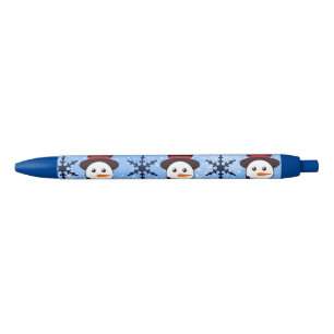 Snowmen Black Ink Pen