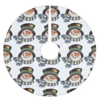Snowmen Brushed Polyester Tree Skirt