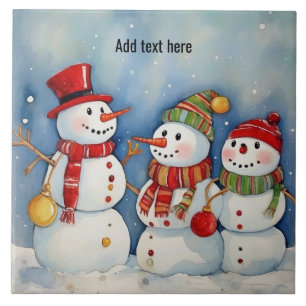 Snowmen Celebration Template Tile
