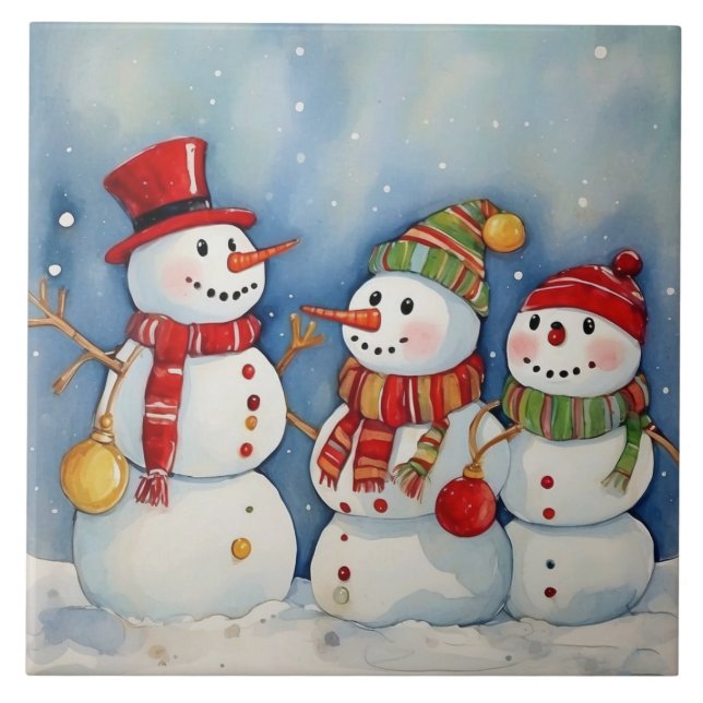 Snowmen Celebration Tile (Front)
