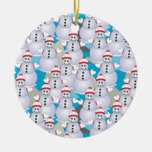 Snowmen Ceramic Ornament