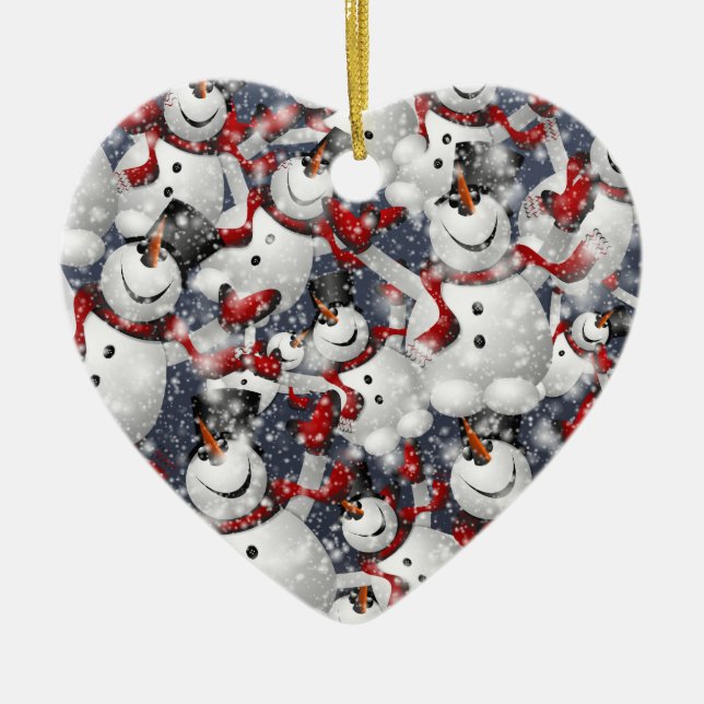 Snowmen Ceramic Tree Decoration (Front)