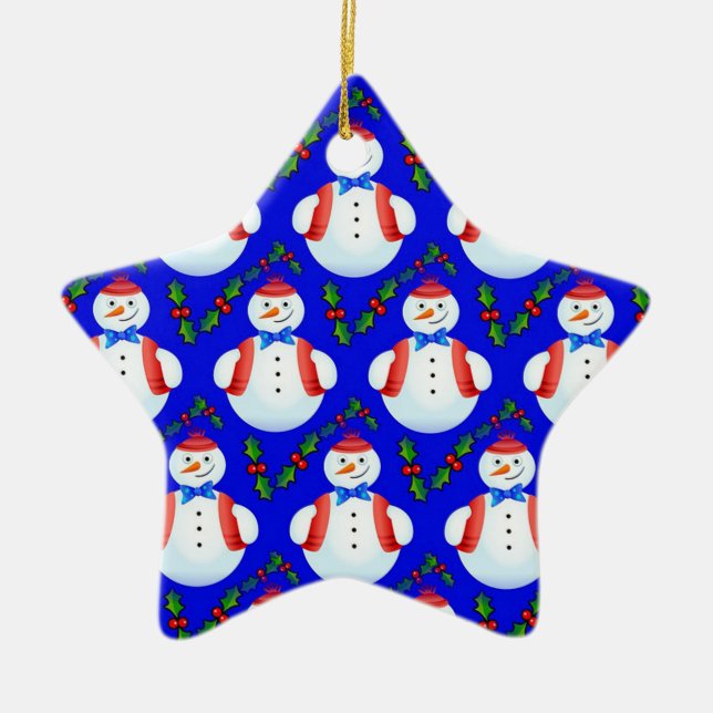 Snowmen Ceramic Tree Decoration (Front)