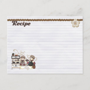 snowmen chefs recipe card