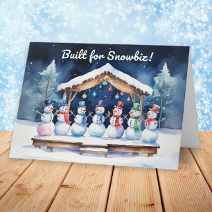 Snowmen Choir Singing Christmas Music Funny Holiday Card