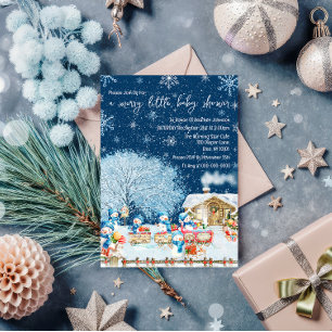 Snowmen Christmas Baby Shower Invitation