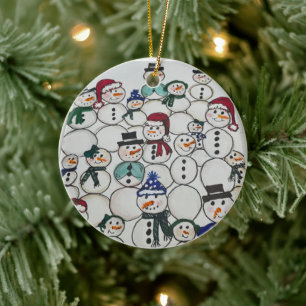 Snowmen christmas Ornament Hand Painted snowman