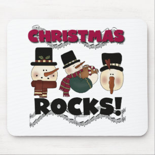 Snowmen Christmas Rocks Mouse Mat