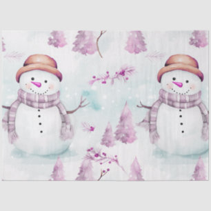 Snowmen Christmas Trees Holly Berries Christmas Tissue Paper
