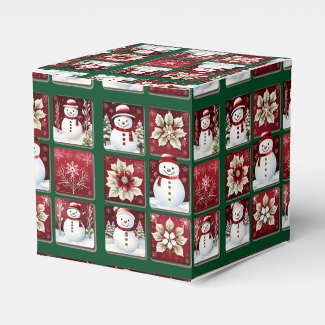 Snowmen Collage Favour Box (Front Side)