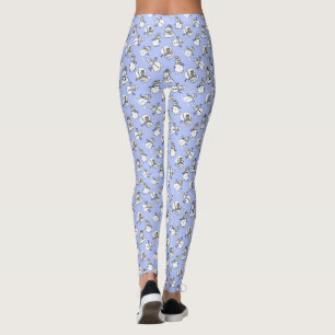 Snowmen Cute Pastel Blue Patterned  Leggings