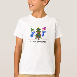 Snowmen Decorating a Tree T-Shirt