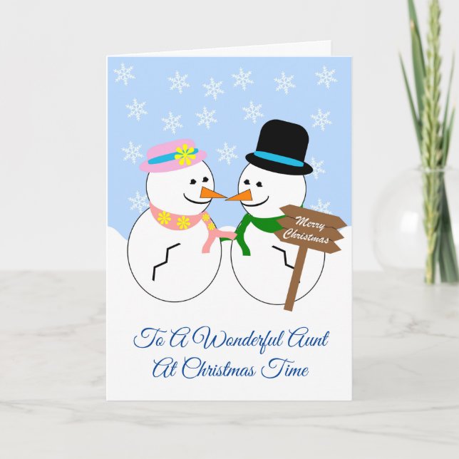 Snowmen Design Christmas Holiday Card (Front)