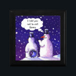 Snowmen Don't Eat Beans Gift Box<br><div class="desc">A bit of winter humour. Two snowmen,  one of whom's bottom snowball has a large hole in it,  are talking. The second one says "I told you not to eat beans".</div>