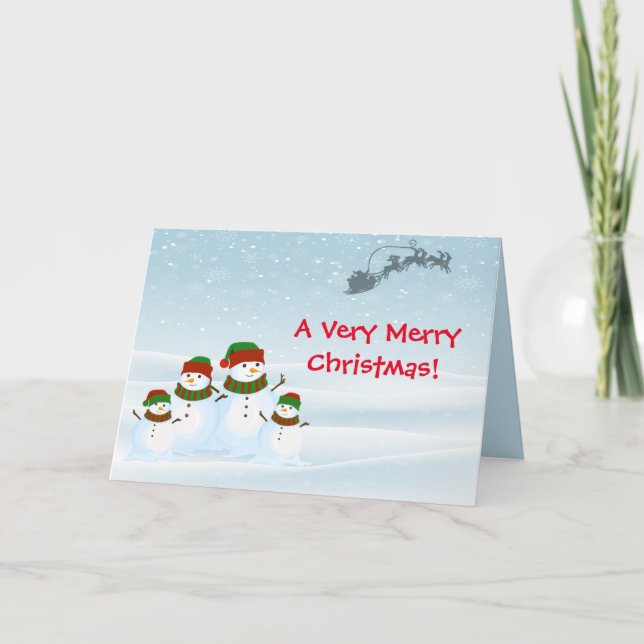 SNOWMEN FAMILY CHRISTMAS CARD (Front)