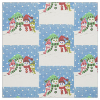 Snowmen family (pattern) fabric